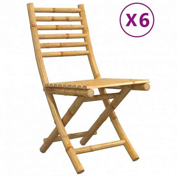 vidaXL Skládací židle 6 ks 43x54x88 cm bambus