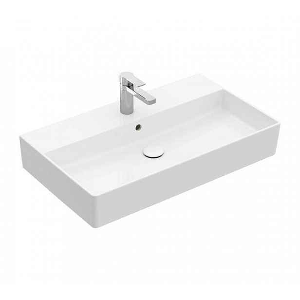 Villeroy & Boch Memento 2.0 - Umyvadlo 80x47 cm, s přepadem, otvor pro baterii, CeramicPlus, alpská bílá 4A2280R1