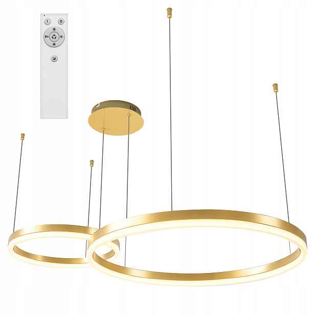 Závěsná Led lampa lustr Ring 40/60 cm 3CCT 3000-6500K černá Xudo dálkový ovladač