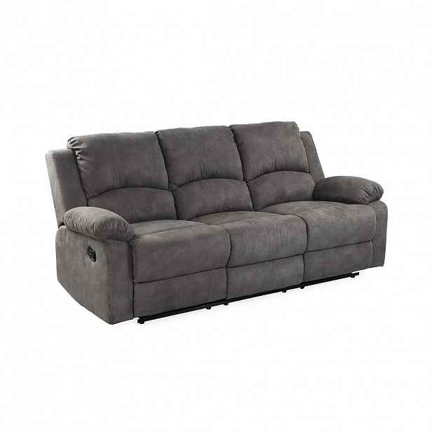 luma-home 3-MÍSTNÁ RELAXAČNÍ POHOVKA s pružinovým jádrem, Š204/H87/V97 cm, mikrovlákno Vintage antracit / 15131