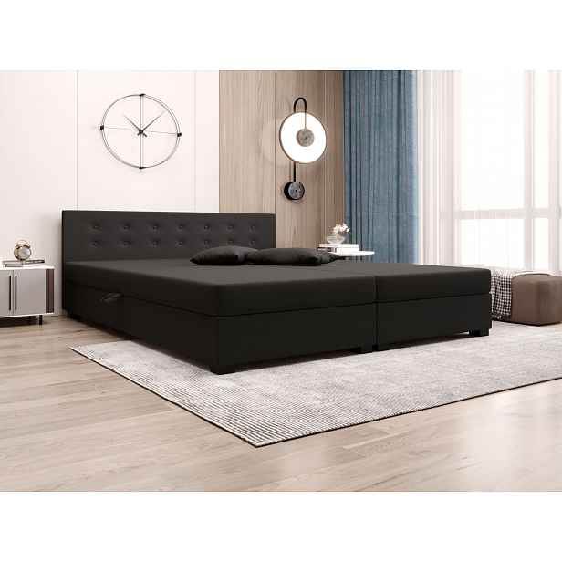Manželská postel s úložným prostorem 180x200 ROSIE 11 - tmavě šedá