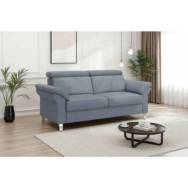 Sit & More DVOUMÍSTNÁ POHOVKA, šedomodrá, pravá kůže