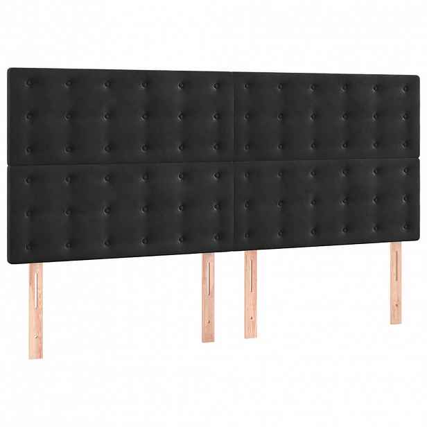 vidaXL Čelo postele černé 160x5x118/128 cm sametové