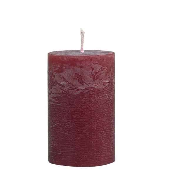 Červená široká svíčka Macon Rustic red - Ø 5*8cm/ 16h Chic Antique