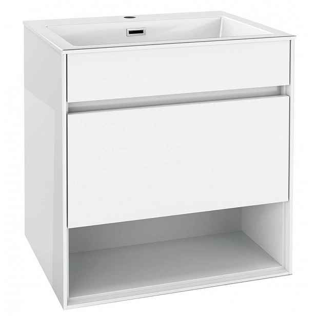 kielle Nefia - Skříňka s umyvadlem 60 cm, lesklá bílá 50027S610