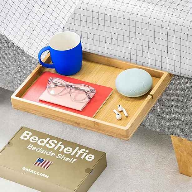 Noční stolek s noční bez montáže, zasouvací pod matrace – BedShelfie