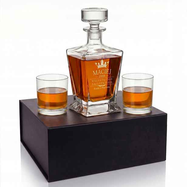 Sada na whisky 2+1 Imperial karafa 2 sklenice s gravírováním na karafě