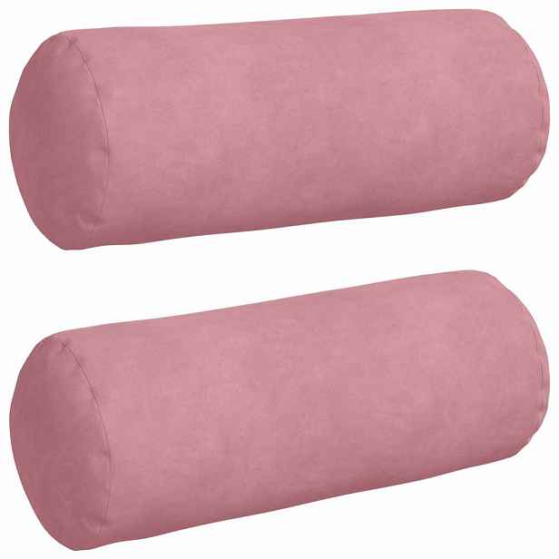 vidaXL Polštáře 2 pcs Růžová Ø 15 x 40 cm Žebrovaná látka