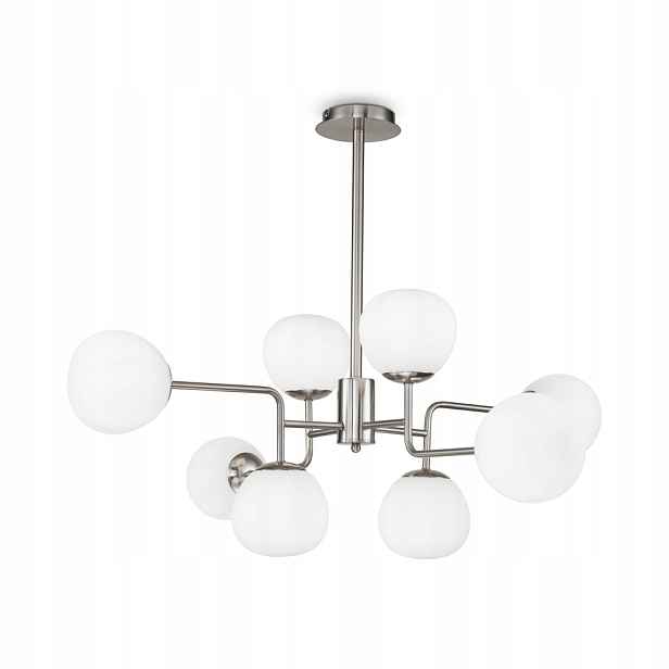 Závěsná lampa lustr nikl bílé skleněné koule moderní 8 Maytoni