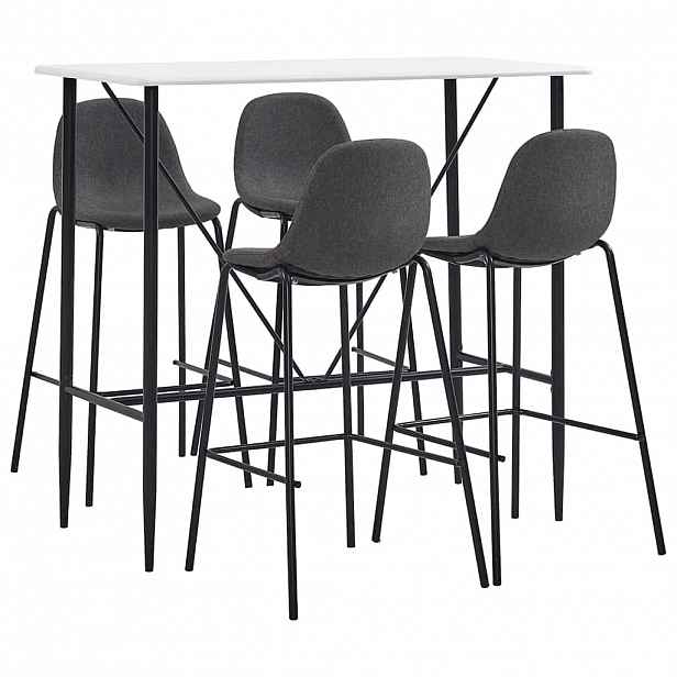 vidaXL 5dílný barový set textil tmavě šedý