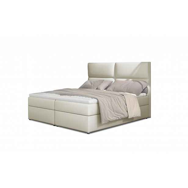 Boxspring PILANSI 08 160x200, béžová ekokůže