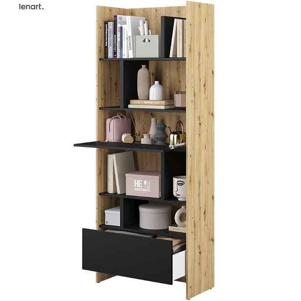 Dig-net nábytek Regál Lenart BED CONCEPT BC-22 | dub artisan / černá