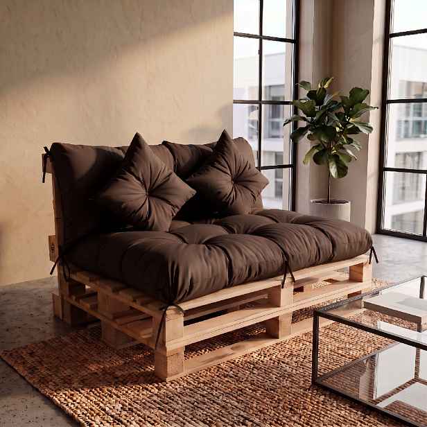 Interiérový polstr na palety LIVING 27 tmavě hnědá – do obývacího pokoje MyBestHome