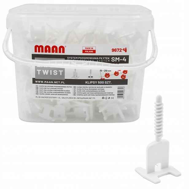 Systém pro vyrovnávání dlaždic SM-4 Expert Twist Klipsy Klips 1MM Spára 500kusů