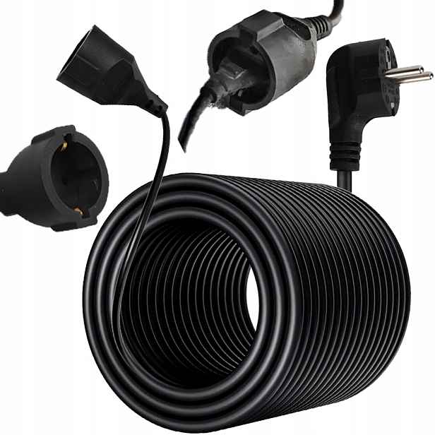 Prodlužovací Kabel pro sekačku 20 m, stavební, Černý, 3x0.75 mm