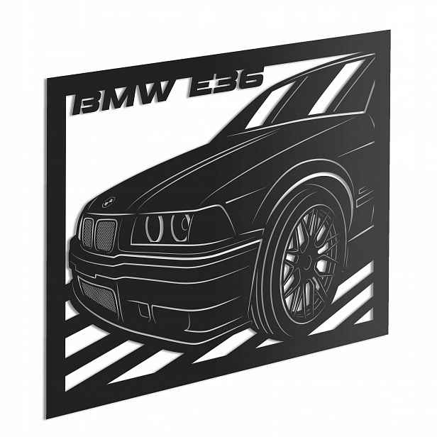 Dřevěný 3D obraz Bmw E36 Nástěnná Dekorace Dárek XL