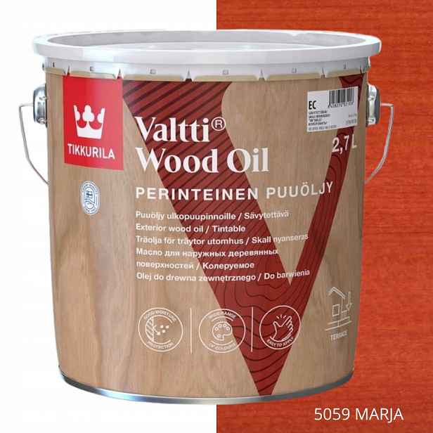 Tikkurila Valtti Wood Oil Olej Na Dřevo 2,7 L Barva 5059 Marja