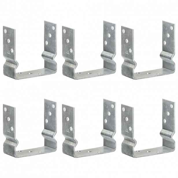 vidaXL Plotové kotvy 6 ks stříbrné 14 x 6 x 15 cm pozinkovaná ocel