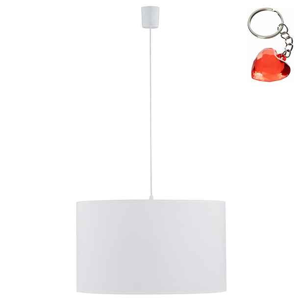 Závěsná lampa Rondo Bílá Metal Látka E27 Moderní nad stůl Tk Lighting