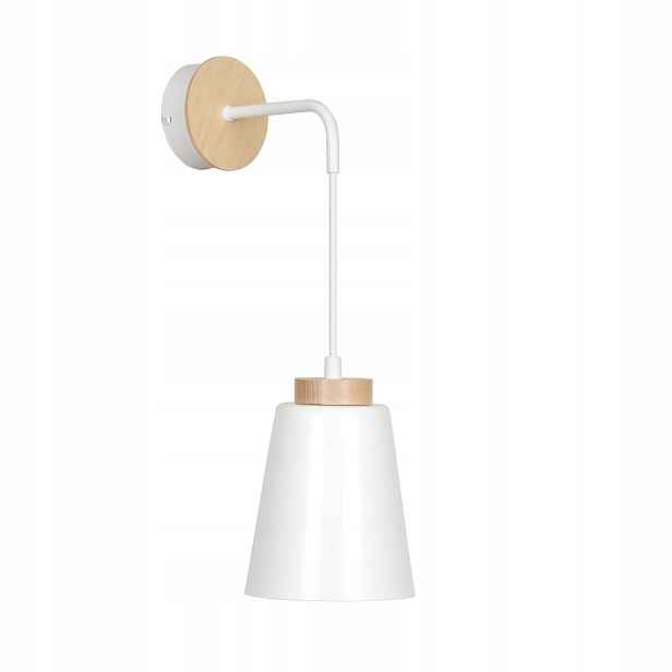 Nástěnné svítidlo Emibig Bolero K1 1xE27 15W, bílá/světlé dřevo IP20