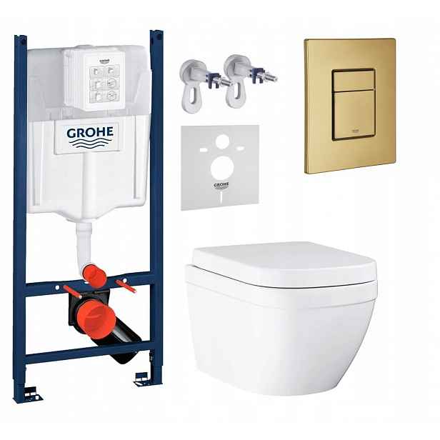 Podomítkový Wc set Stelaz s Wc mísou Grohe Euro Ceramic Tlačítko
