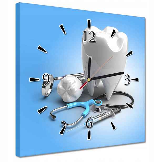 Hodiny 30x30 Zubní implantáty, zub