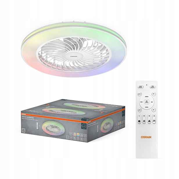 Led stropní ventilátor 58W Osram Bayamo Rgb Dálkový Ovladač Stropní Svítidlo Cct