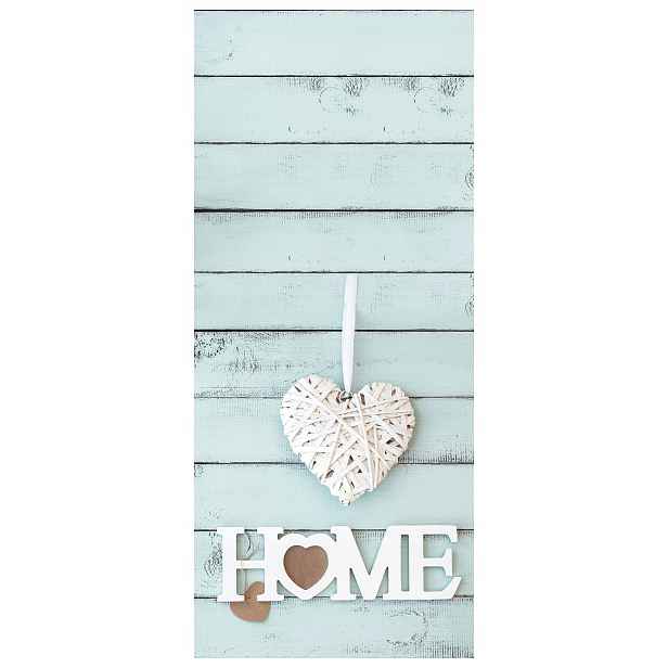 Samolepka Fototapeta Dřevěný dekor Home Srdce 91x211 Teplo domova