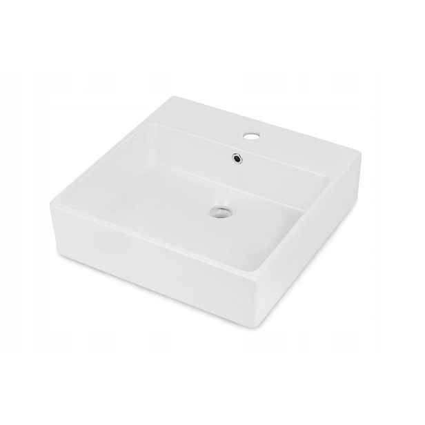Temisto white Keramické umyvadlo na desce 50 x 50 cm (CDT_6U5S) /po/