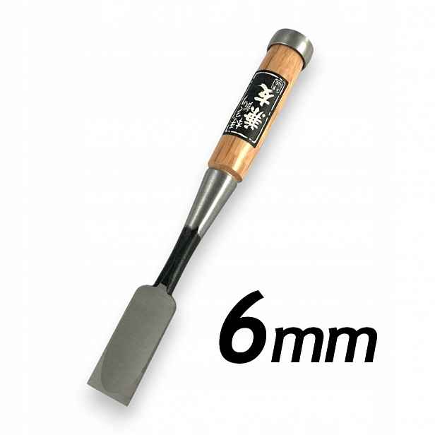 Japonské dláto 6 mm Shirogami Oire Kanetomo