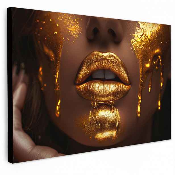 MuchoWow OBRAZ NA PLÁTNĚ Žena - Zlato - Luxus - Portrét 120x80 cm