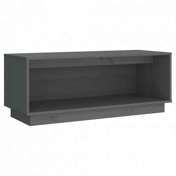 vidaXL TV skříňka šedá 90 x 35 x 35 cm masivní borové dřevo