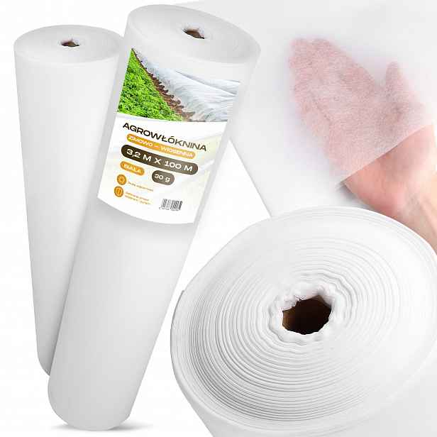 Agrotextilie Bílá 3,2 x 100 m Zimní Jarní Obal Na Rostliny 30 g Okryc 8Q-T