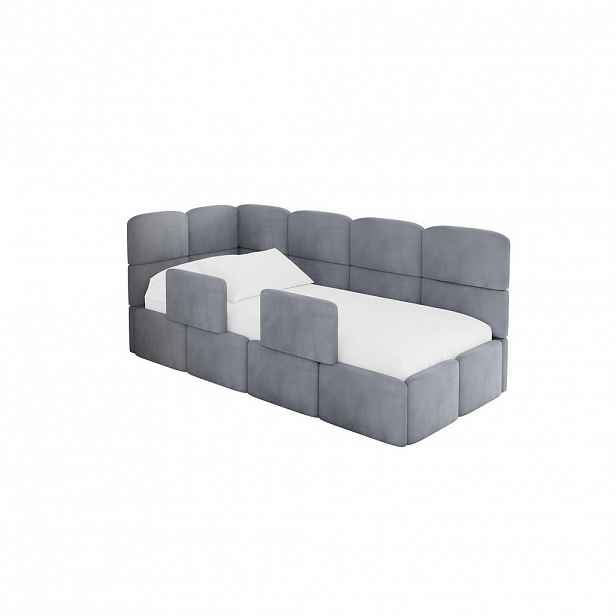 ALTDECOR JEDNOLŮŽKOVÁ POSTEL pro mládež s úložným prostorem, vpravo - KIVY 80x200 šedá