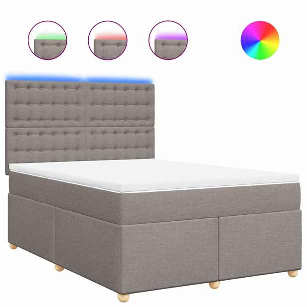 vidaXL Box spring postel s matrací taupe 140x190 cm textil