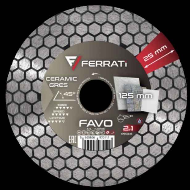Diamantový kotouč pro řezání a broušení 2v1 125 mm Favo Ferrati