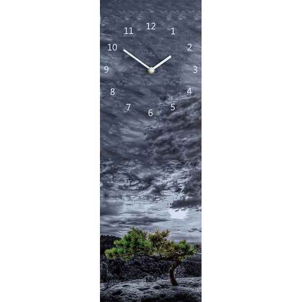 Nástěnné hodiny Osamělý strom, 20x60 cm