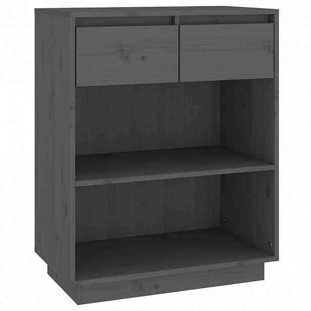 vidaXL Konzolová skříňka šedá 60 x 34 x 75 cm masivní borové dřevo