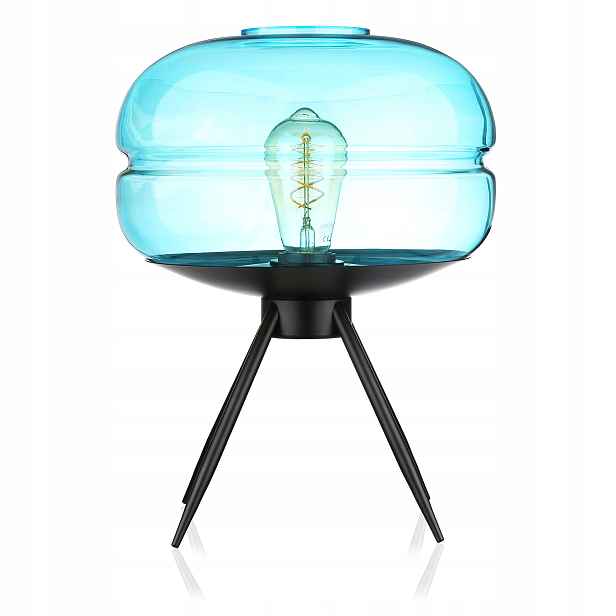 Moderní Designová Stolní Lampa Skleněná Noční Lampa E27 Loft Retro