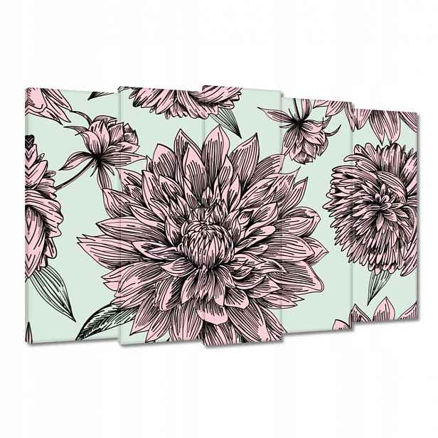Obrazy 150x95 Pudrová růžová Květina