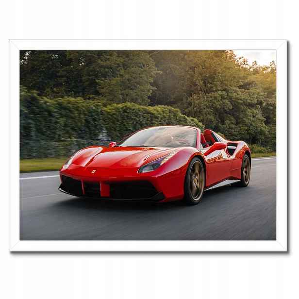 Plakáty v rámu 40x30 Červené Ferrari Cesta