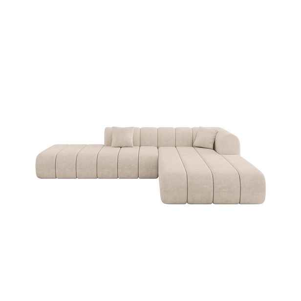 ALTDECOR ROHOVÁ SEDAČKA s otomanem, pravá BILA-L 289x176x71 Béžová Velur