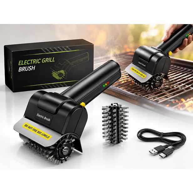 Elektrický kartáč na gril 1100 ot./min, čistič roštu