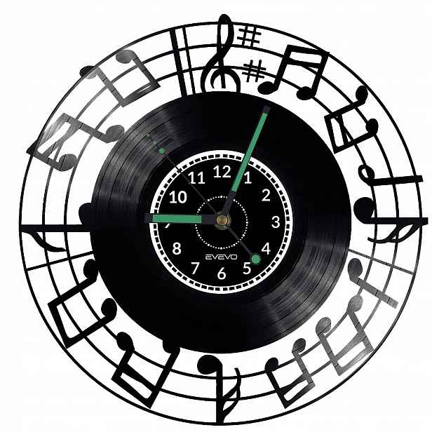 Noty Dárek Originální dekorace do domu Hodiny z vinylové desky