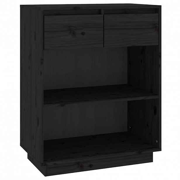 vidaXL Konzolová skříňka černá 60 x 34 x 75 cm masivní borové dřevo