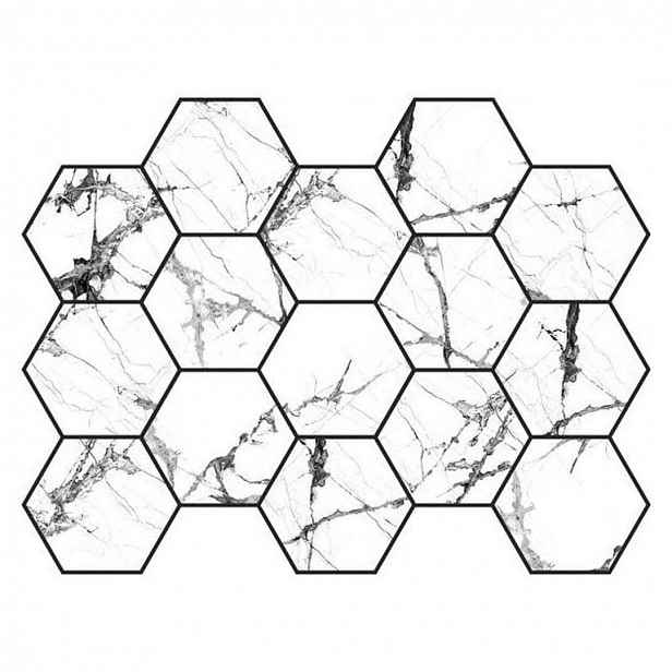 EBS Lux - Hexagon 22,5x32,5 cm, lesklý iceberg white LUXH3222IWH
