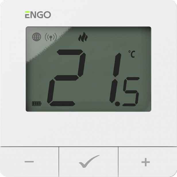 Engo Controls E25-BATW – internetový nástěnný regulátor teploty.