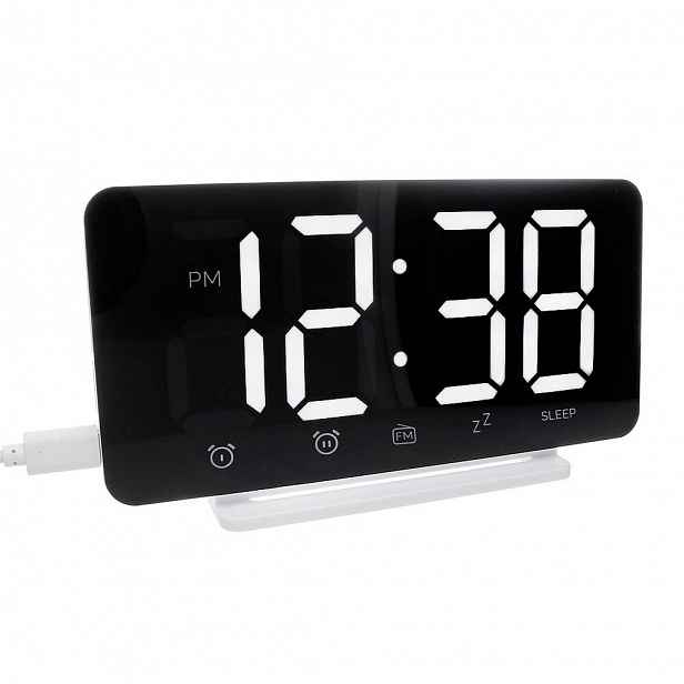 Hodiny Budík Síťový Prim C02P.4306.00 Dva Alarmy Rádio Fm Zdřímnutí Usb