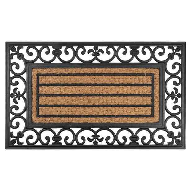 Magic Home  Rohožka Ornament, 45 x 75 cm, guma/kokos - hnědá
