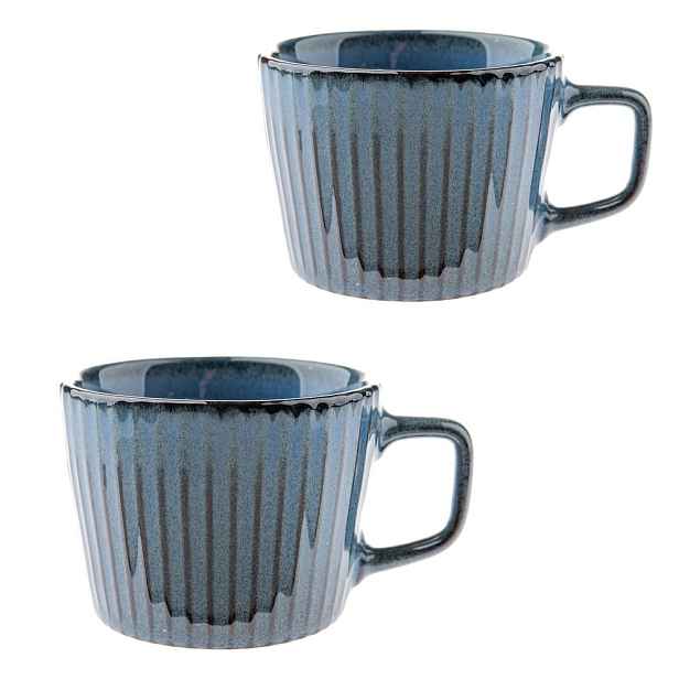 Modré keramické hrnky v sadě 2 ks na cappuccino 190 ml Tone – Dakls